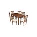 Set dining 1+6, material textil bej/lemn finisaj